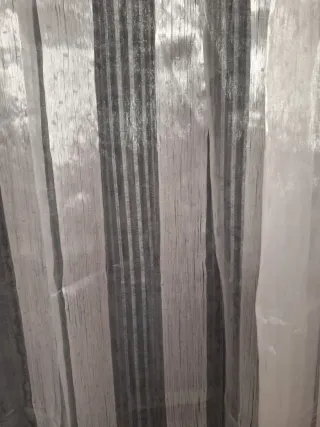Tende in tessuto di organza trasparente con righe verticali