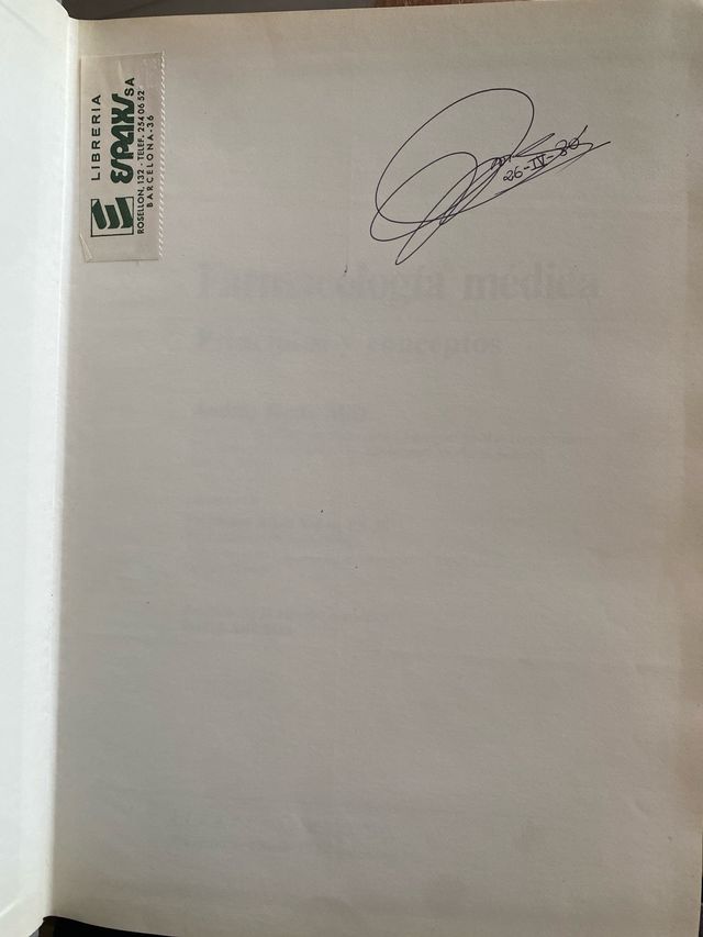 Libro Farmacología Médica, de Andres Goth.