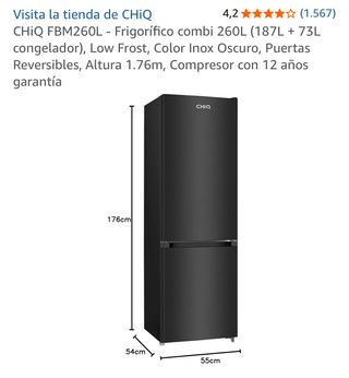 Nevera Combo negra mediana 1 año de uso
