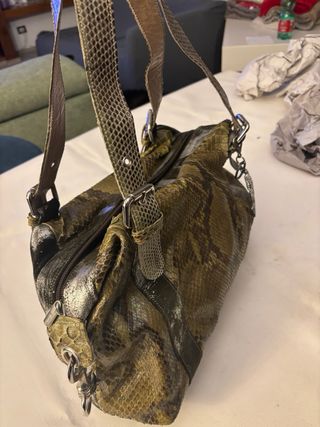 Borsa in rettile e pelle