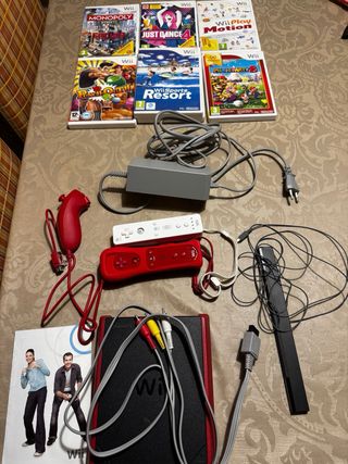 Nintendo Wii Roja + juegos