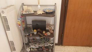 Mobiletto acciaio 3 ripiani legno