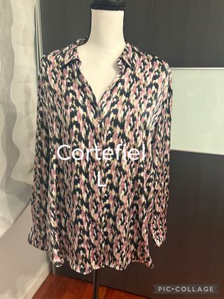 Camisa satinada Cortefiel Talla L