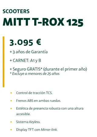 Mitt T-Rox 125cc 14.5cv Scooter