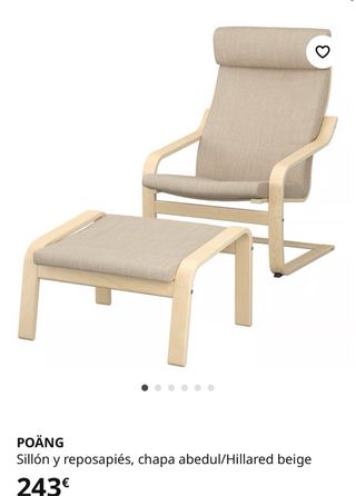 Sillón Ikea Poäng con Reposapiés