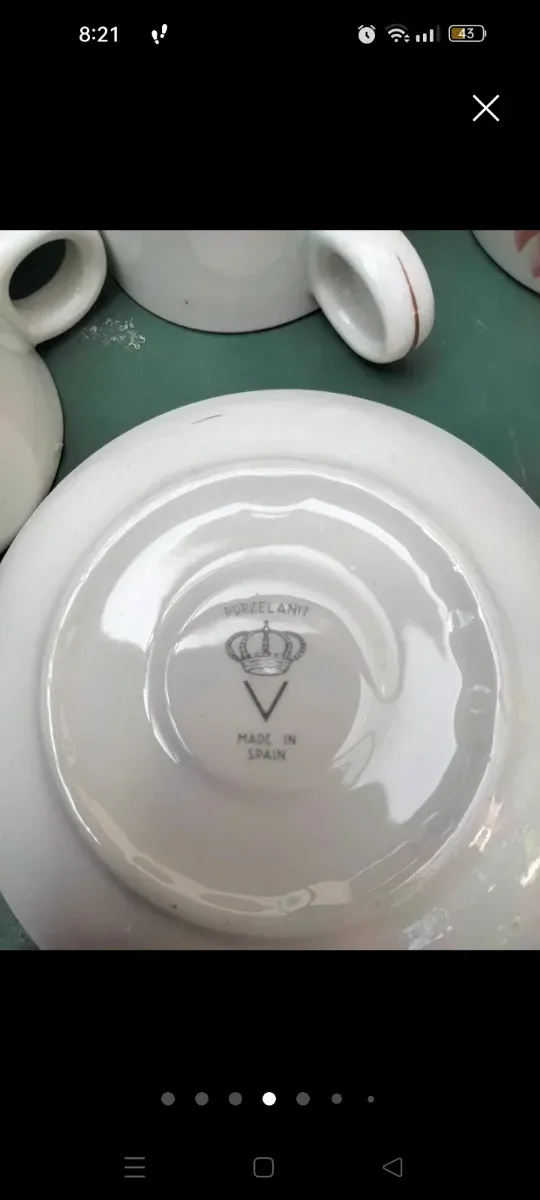 Juego de café porcelana floral