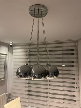 Lámpara de techo colgante plateada