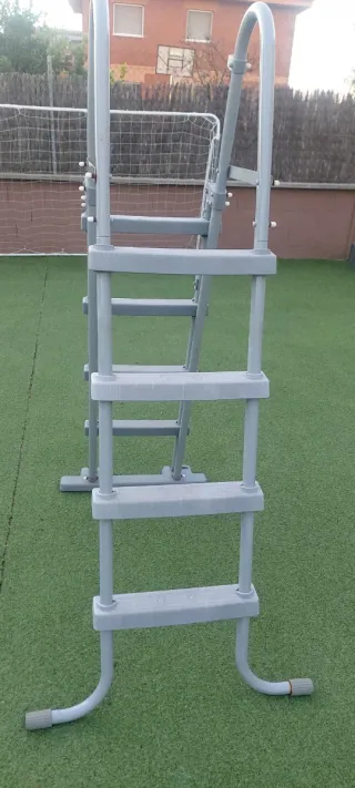 Escalera Piscina Gris Plástico y metal