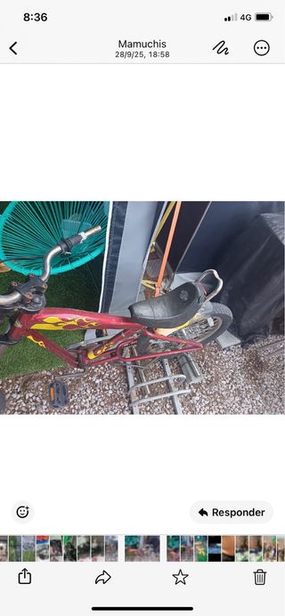 Bicicleta Chopper Roja y Amarilla