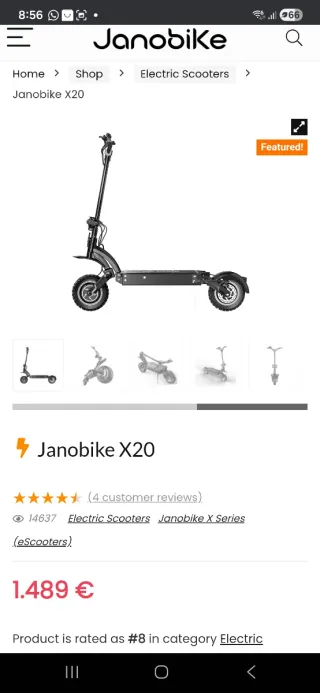 Patinete Eléctrico Janobike 2400W