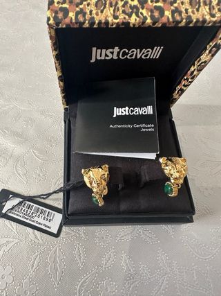 Pendientes Roberto Cavalli Oro y Verde