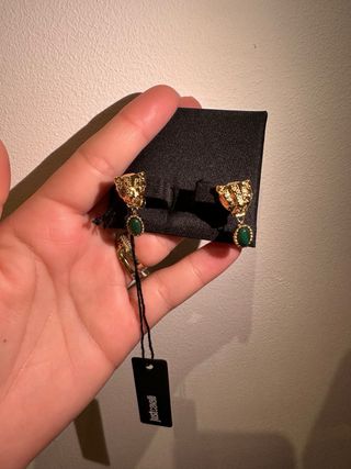 Pendientes Roberto Cavalli Oro y Verde