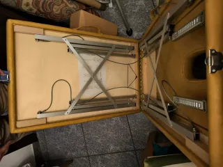 Camilla plegable color mostaza