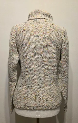 Maglione dolcevita patchwork multicolor