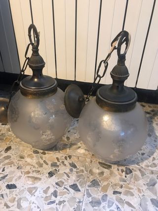 2 Lámparas Colgantes Antiguas