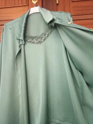 Camisa lencera verde talla única