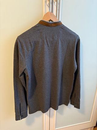 Polo Massimo Dutti cuello mao gris Talla S