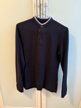 Massimo Dutti Polo Manga Larga Cuello Mao Talla S