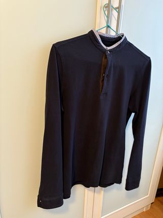 Massimo Dutti Polo Manga Larga Cuello Mao Talla S