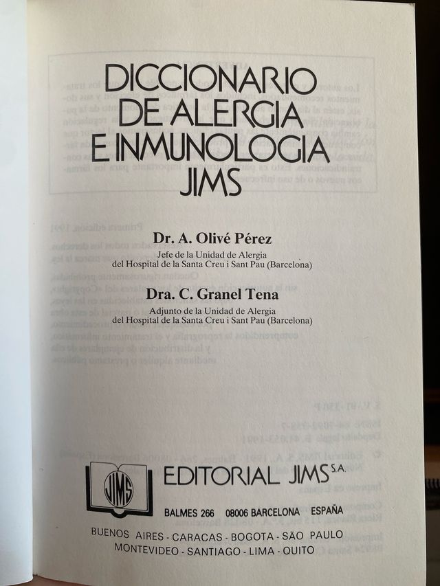 Diccionario de Alergia e Inmunología JIMS