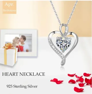 Collar Corazón Plata s925 con Circonitas