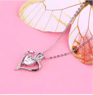 Collar Corazón Plata s925 con Circonitas