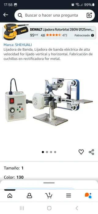 Lijadora de banda eléctrica alta velocidad