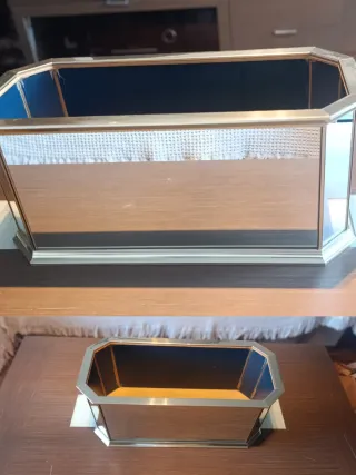 Jardinera Macetero Espejo y Dorado