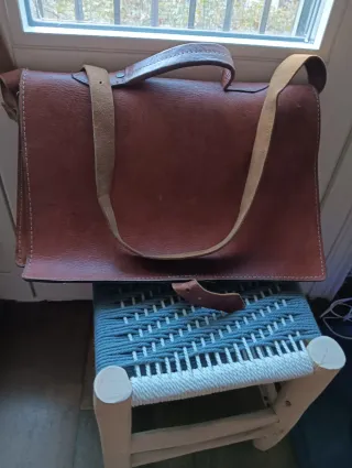 Bolso Cartera Cuero Vintage Grande