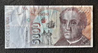 Billete 5000 Pesetas 1992 Cristóbal Colón