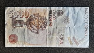 Billete 5000 Pesetas 1992 Cristóbal Colón