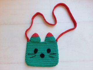 Bolso nuevo crochet infantil gato