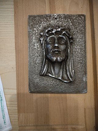 Antico quadretto metallo Gesù Cristo
