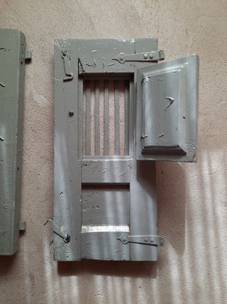 Ventana de madera antigua dos hojas 79 cm x 73 cm