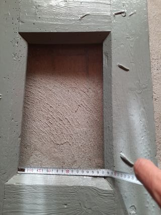 Ventana de madera antigua dos hojas 79 cm x 73 cm