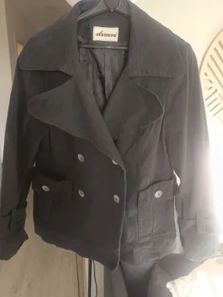 Chaqueta Gabardina Azul Marino T46 Vintage