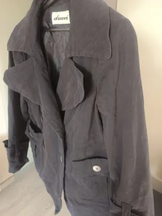 Chaqueta Gabardina Azul Marino T46 Vintage