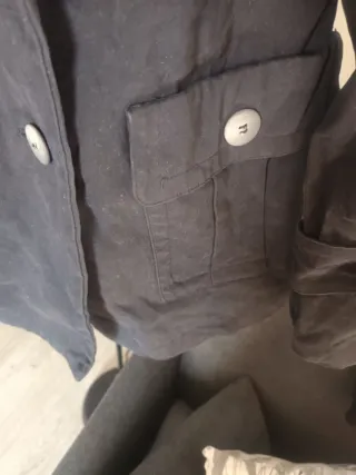 Chaqueta Gabardina Azul Marino T46 Vintage