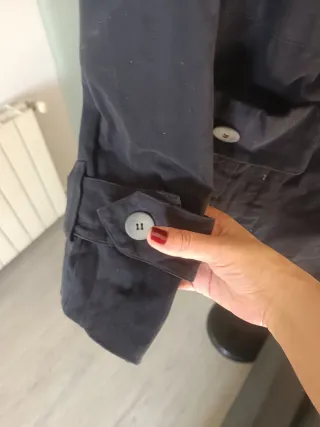 Chaqueta Gabardina Azul Marino T46 Vintage