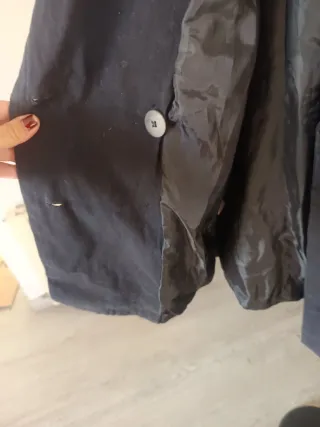 Chaqueta Gabardina Azul Marino T46 Vintage