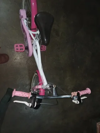 Bici niña BTWIN 16 blanca y rosa