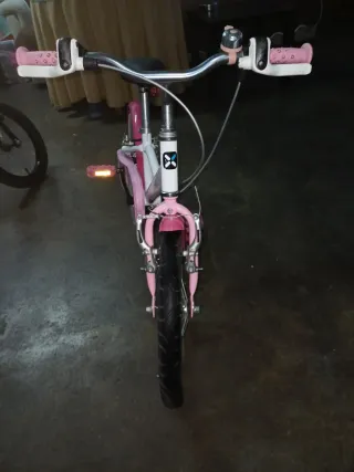 Bici niña BTWIN 16 blanca y rosa