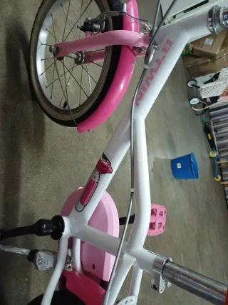 Bici niña BTWIN 16 blanca y rosa