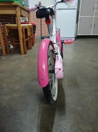 Bici niña BTWIN 16 blanca y rosa