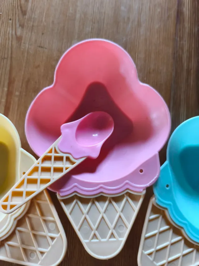 Set 3 Tazones Cucharas Helado plástico