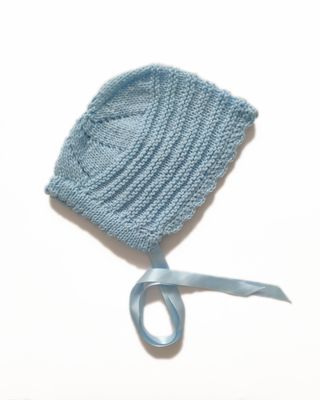 Capota azul de lana para bebé de 24 a 36 meses