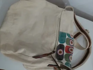 Bandolera chica beige multicolor