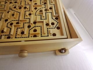 Juego Laberinto de madera vintage con bola Años 80