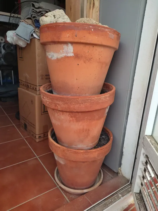 Macetas de barro grandes (3 unidades)