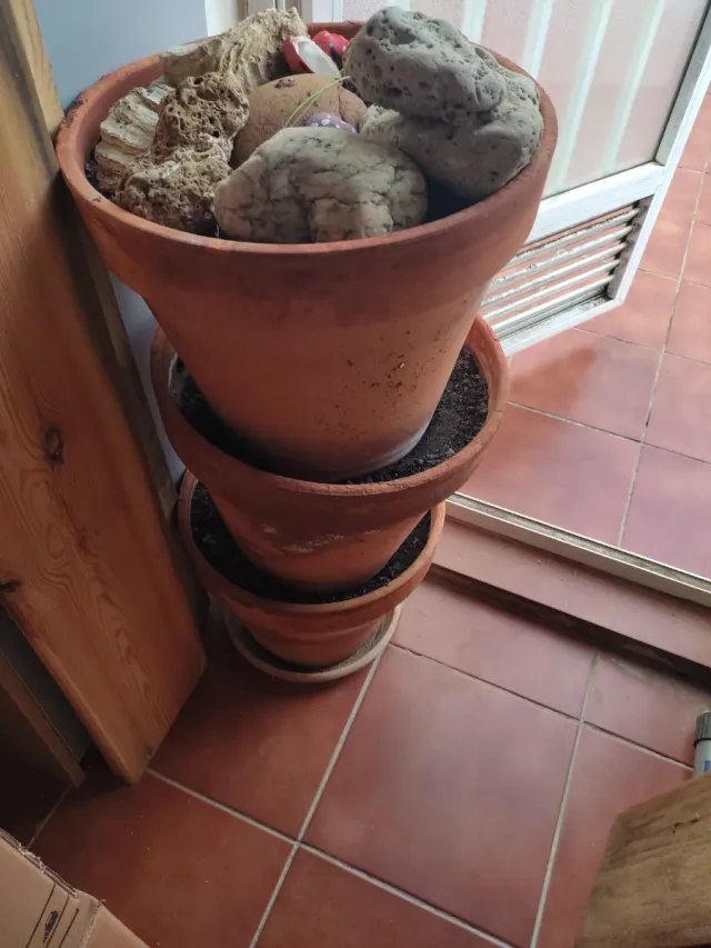 Macetas de barro grandes (3 unidades)